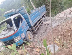 Truk Pengangkut Semen Terperosok ke Tebing 10 Meter di Kandangserang Pekalongan